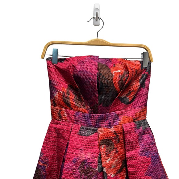 Trina Turk Strapless Floral Dress - Pink and Black - Picture 3 of 13